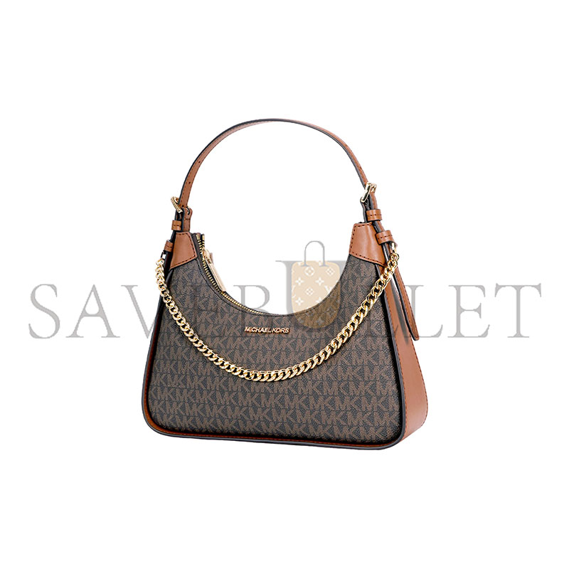 MICHAEL KORS MK WILMA WOMEN'S MEDIUM OLD FLOWER CHAIN UNDERARM BAG CROISSANT 35H3G3WL8B-BROWN (27*20*7cm)